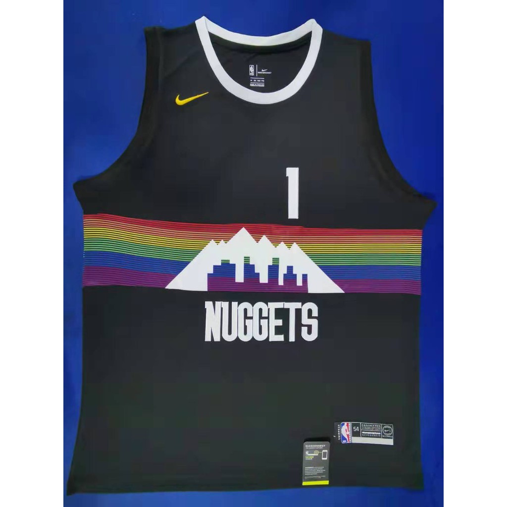 nuggets black rainbow jersey