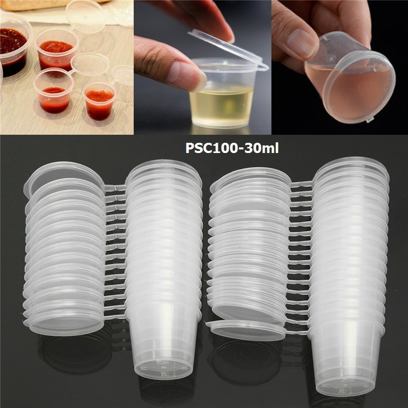20 pcs/set Small Plastic Sauce Cups Food Storage Containers Clear