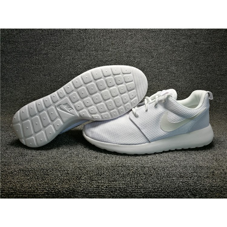 original nike roshe run all white mesh breathable running shoe men women 36- 44 | Shopee Malaysia