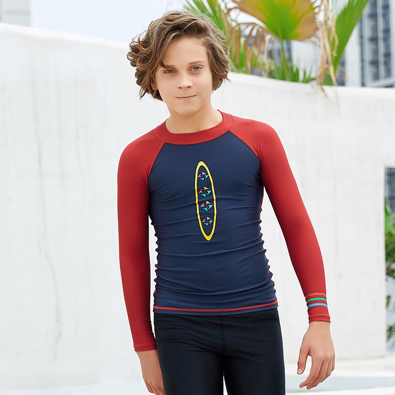 boys long sleeve swim top