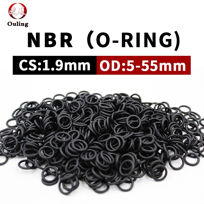 NBR O Ring Seal Gasket Thickness CS1.9mm OD5-55 Oil and Wear Resistant Automobile Petrol Nitrile Rubber O-Ring Waterproof Black Waterproof