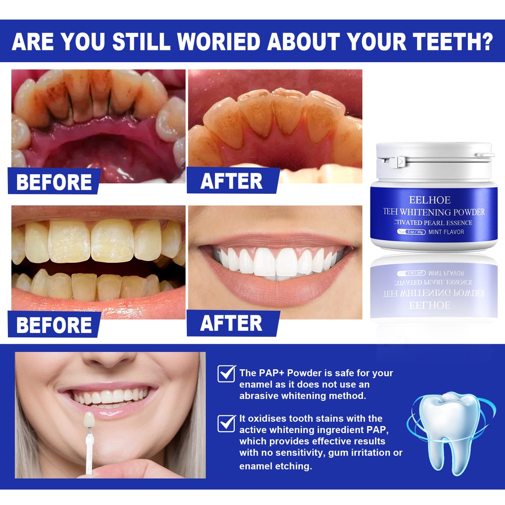 Tooth Powder for Teeth Polishing And Brightening Tooth Whitening Powder Effective Remover Stains 1pcs Teeth Whitening Powder No Hurt on Enamel or Gum 