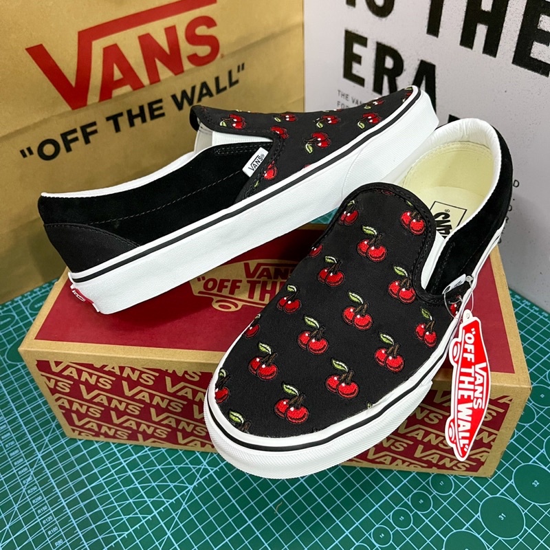 slip on cherry vans
