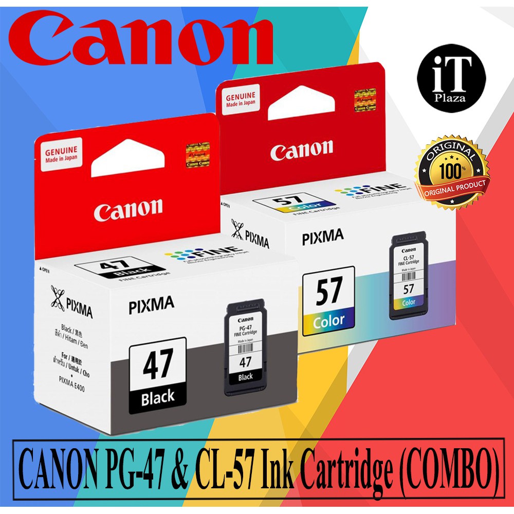 Canon PG47 PG47 (Black) & CL57 CL57 (Color) Ink Cartridge Combo for