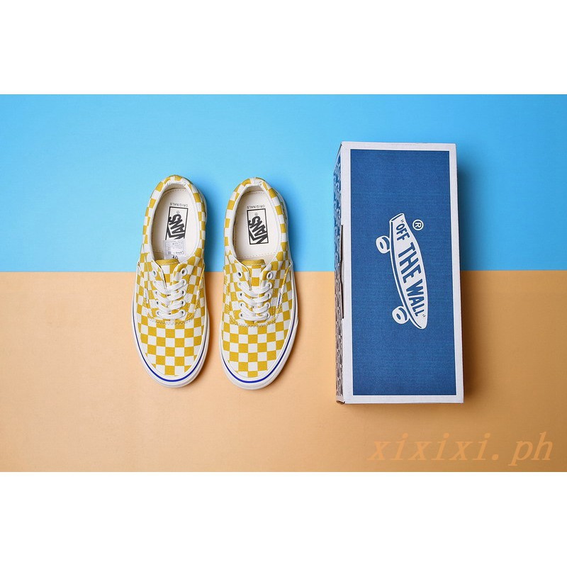 vans checkered yellow