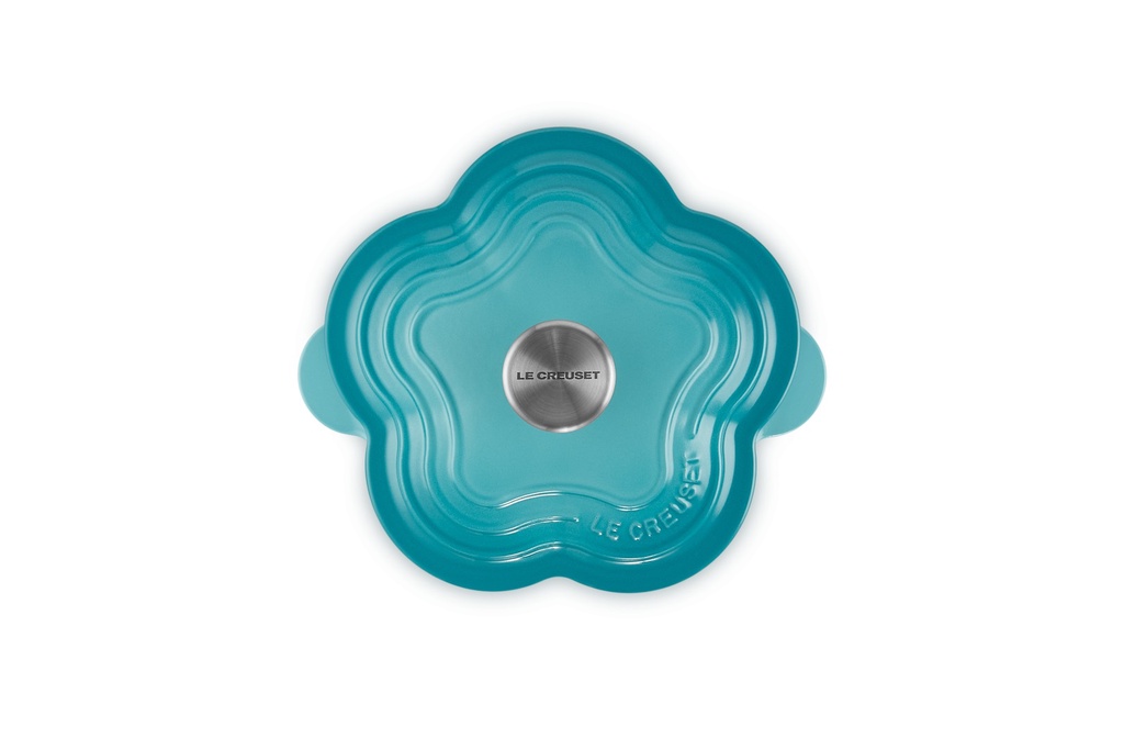 Le Creuset Flower Shaped Casserole 20cm Caribbean Blue Shopee Malaysia