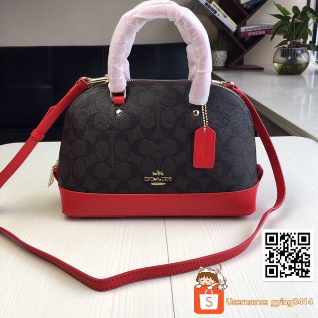 coach red handbag