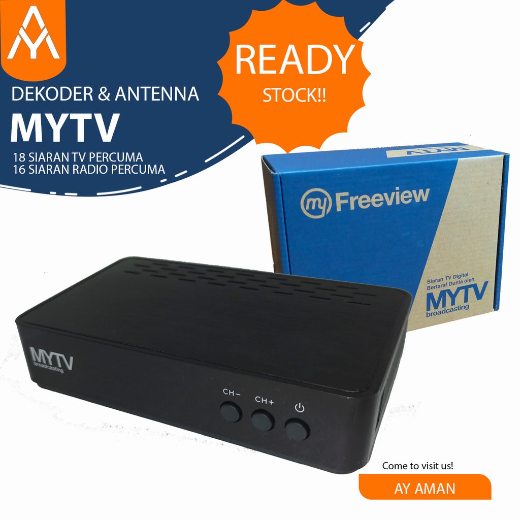 MYTV DVB T2 Digital TV Myfreeview Decoder box Set Box Indoor Antenna