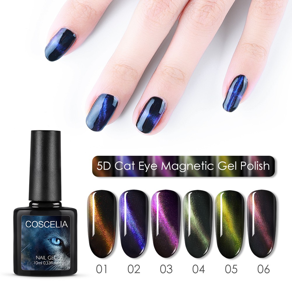 Coscelia 5d 6 Colors Magnetic Cats Eye Nail Gel Gradient Effect Magic Stick 10ml Nail Varnish Shopee Malaysia