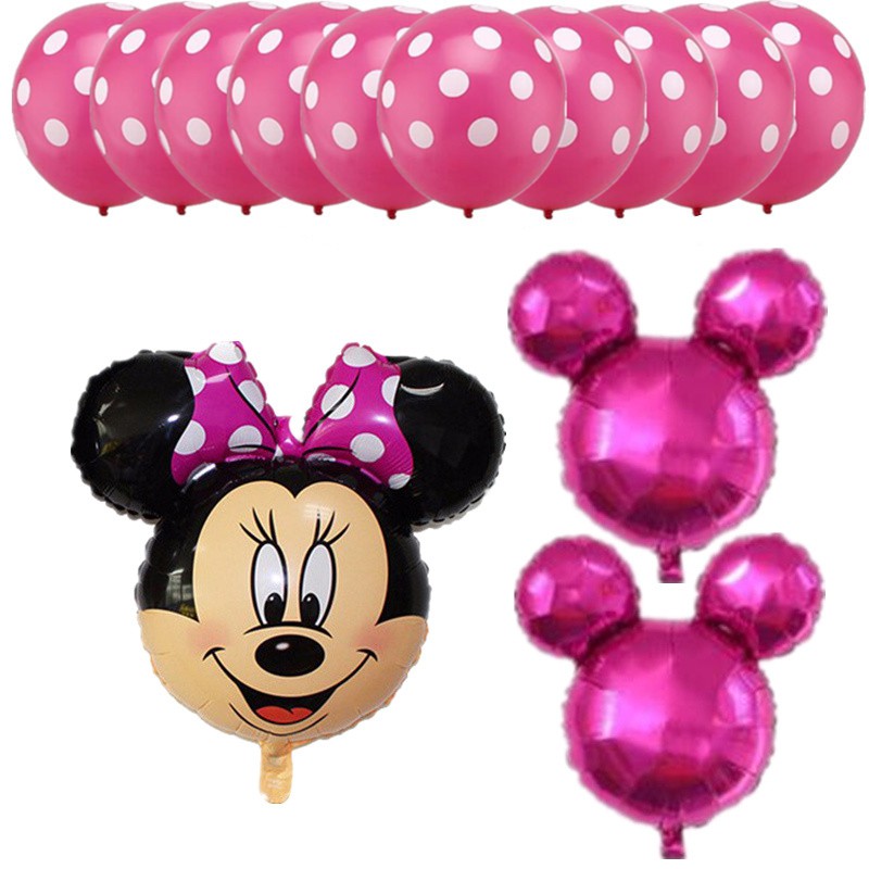 1 Set Mickey Minnie Mouse Theme Polka Dot Air Balloons Birthday