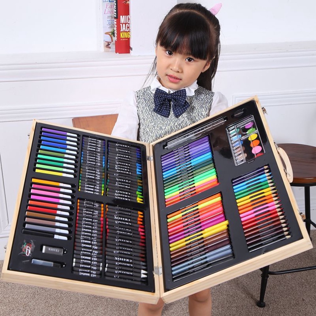 (180 Pieces) MILANDO Wooden Color Pencil Set Stationery Painting Crayon Oil School Set (Type 2)