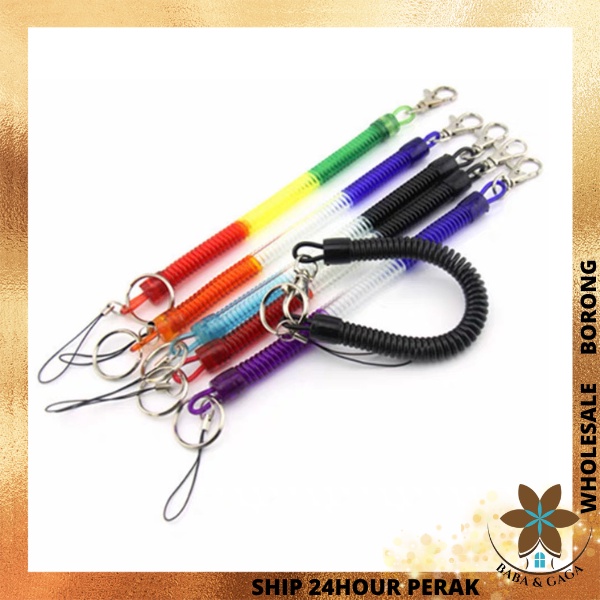 **Anti Lost & Steal long Spring Chain Hook Keychain Car Key Wallet Phone Card