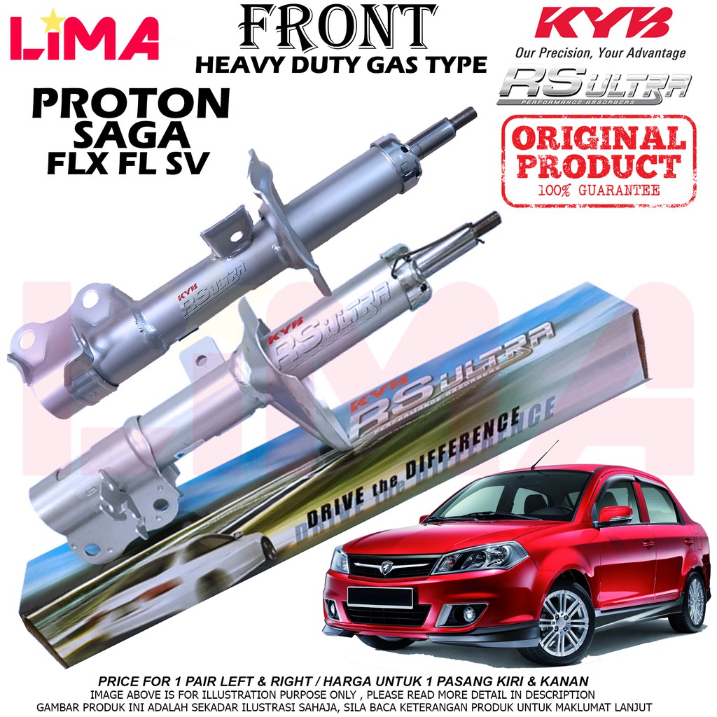 Proton Saga Flx Fl Sv Front Shock Absorber Rs Ultra 1set Heavy Duty Kayaba Kyb Original Shopee Malaysia