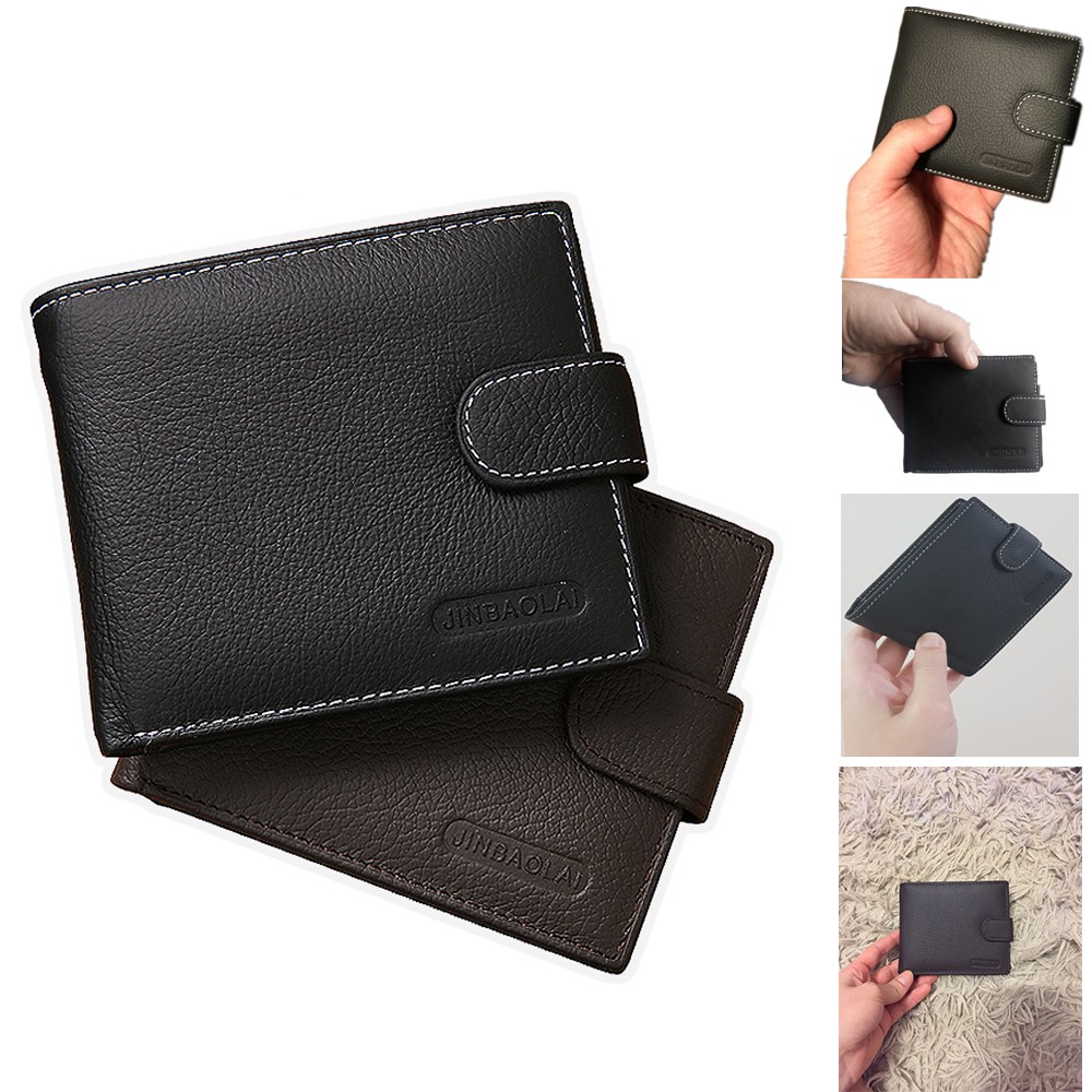 Hot Jinbaolai Mans Leather Bifold Wallet Id Credit Card Photo Holder Coin Purse - 