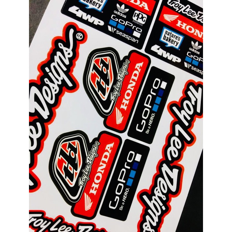 Honda Tld 1set 9pcs Honda Troy Lee Design Sticker Shopee Malaysia