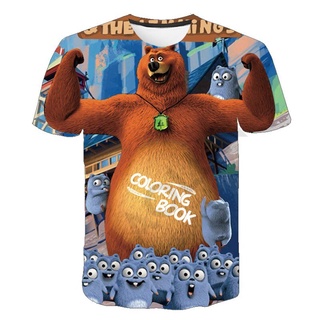 Toddle Girls Boys Shirt Funny Grizzy Bear Lemmings T-shirt 3D Animal Print  Tshirt Cute Kids Clothes Child Tops Summer Cool Tee | Shopee Malaysia