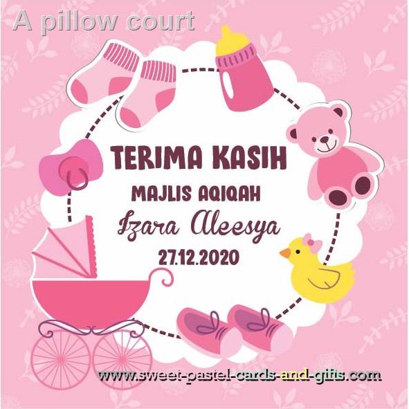 Tq Sticker Door Gift Baby Girl Majlis Aqiqah Akikah Cukur Jambul Design02 Size 4 5 6 7 8cm Moq 20pcs Shopee Malaysia