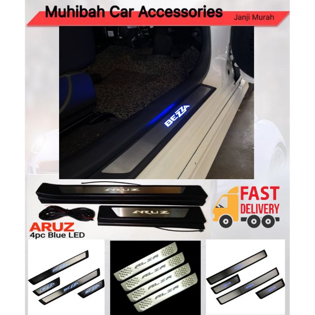 Perodua Bezza / Aruz / Axia / Alza Blue LED Door Side Sill 