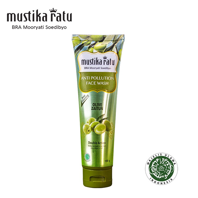 Mustika Ratu Anti Pollution Face Wash Zaitun (moisturize & remove dead skin) 100ml