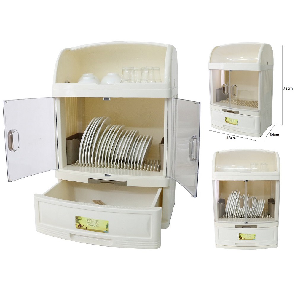 Drawer Cupboard Dish Drainer with Cover 