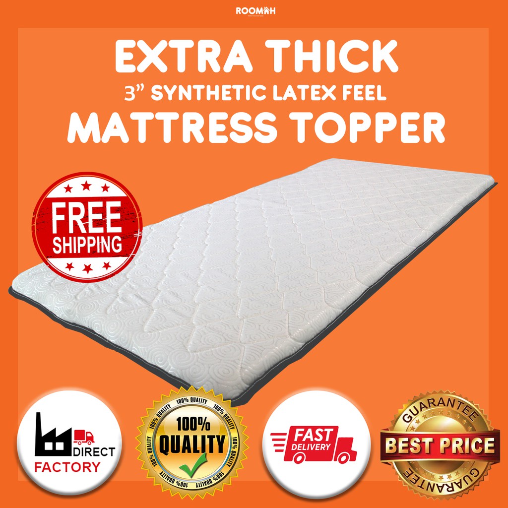 (Free Shipping) Extra Thick 3" Synthetic Latex Mattress ...