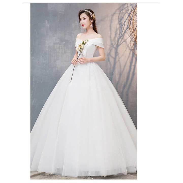 Women's Sleeveless Lace Chiffon Evening Wedding Dresses Bridal Gowns |  Shopee Malaysia