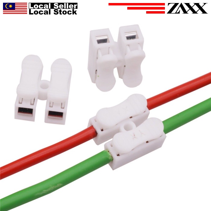 Spring Connector 2 Pins Wire With No Screws Quick Connector Cable Clamp