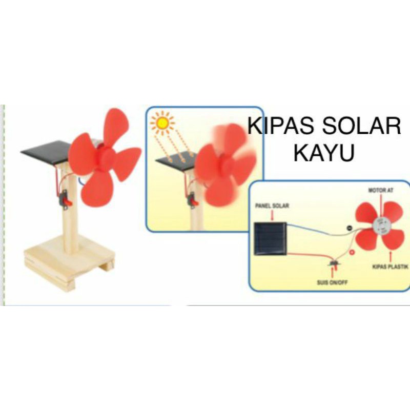 Projek RBT Kipas Solar Kayu (1 set)  Shopee Malaysia