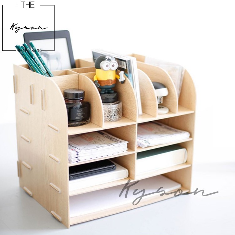 Kyson 4 Layer Wooden Desk Organizer, File Folder Storage Shelves