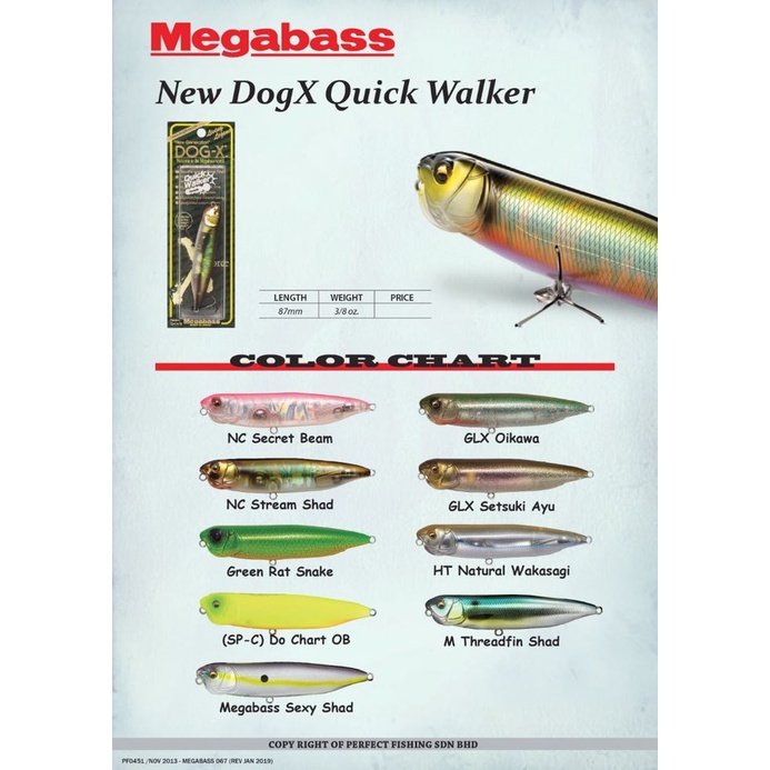 Leurre Flottant MEGABASS Dog X Quick Walker SW - Couleur Tequila Sunrise - Pour La Pêche En Mer (Bar)