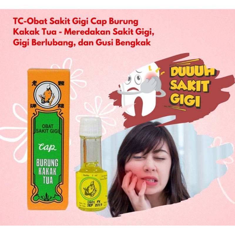 Obat Sakit Gigi Cap Burung Kakak Tua Netto 2ml Shopee Malaysia