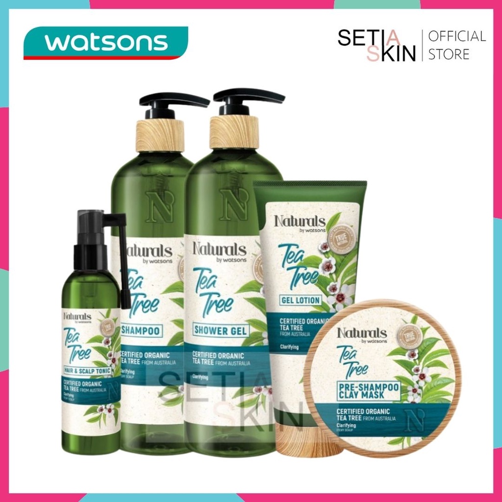 NATURALS by Watsons Tea Tree Shampoo/ Shower Gel/ Gel lotion/ Hair tonic/  Pre-shampoo Clay Mask for itchy scalp 150ml | Shopee Malaysia