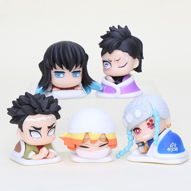 5pcsset Demon Slayer Kimetsu No Yaiba Kamado Shinazugawa Himejima Kyoumei Cute Sleeping Action 5713