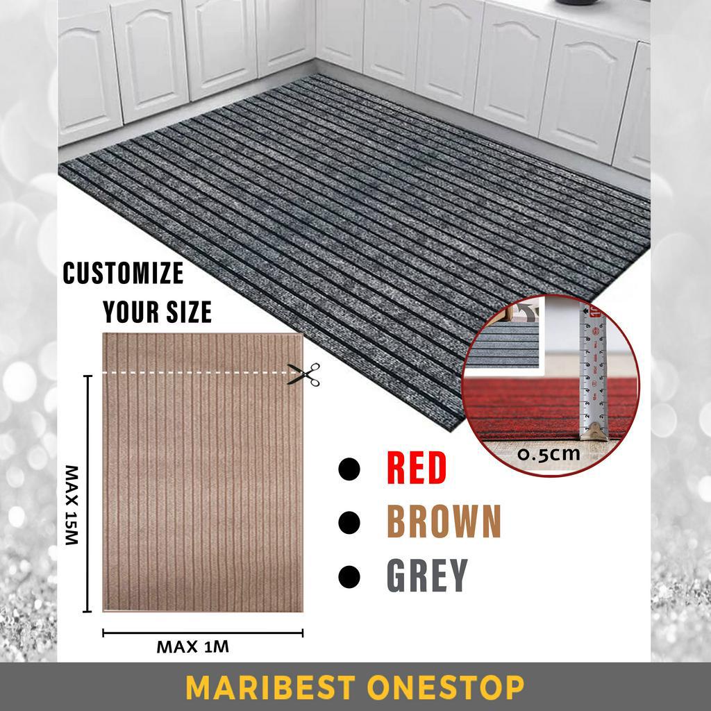 Antislip Thin Floor Mat Door Mat Kitchen Bedroom Mat Carpet Mat (1M