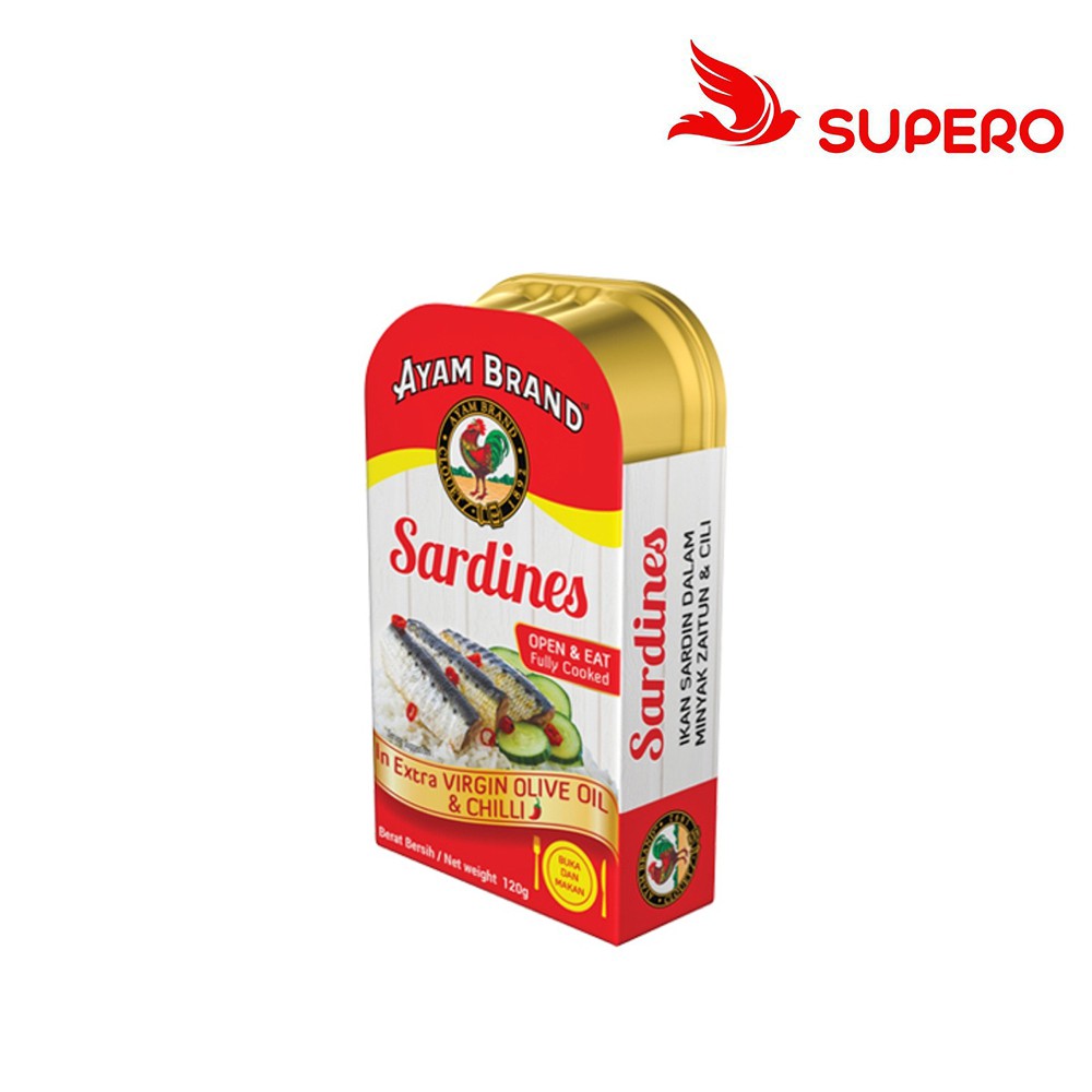 AYAM BRAND SARDINES IN EXTRA VIRGIN OLIVE OIL & CHILLI 120G (EXP : 06