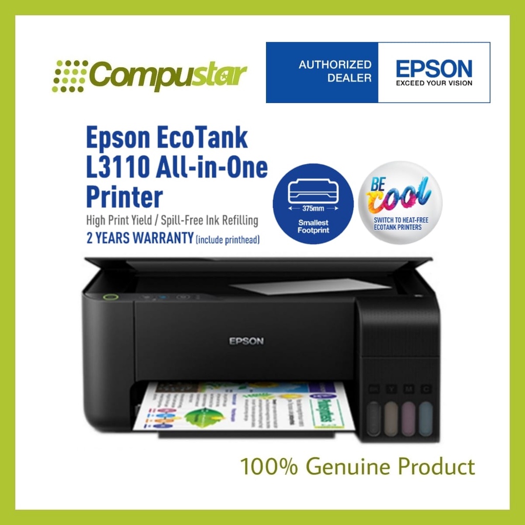 Epson EcoTank L3110 AIO (Print-Scan-Copy) Ink Tank Colour Printer ...