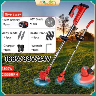 88V Mesin Rumput Grass Cutter Electric Lawn Mower Cordless Garden Grass ...