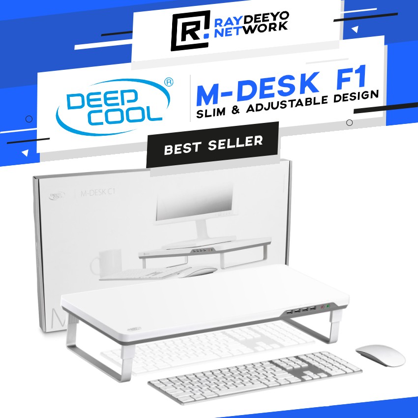 Deepcool MDESK F1 (Grey) Monitor Stand/Desk [Slim/HeightAdjustable