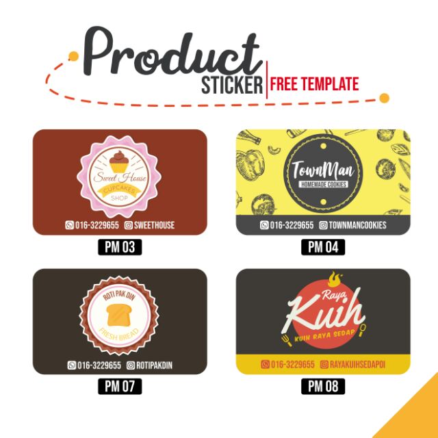 100pcs Lable Sticker Product Free Template Sticker Petak Shopee Malaysia