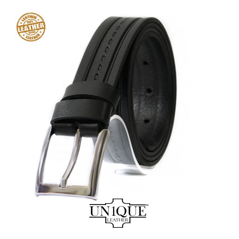 Handmade Leather European Style Men Belt Black Color Un1que Leather Brand