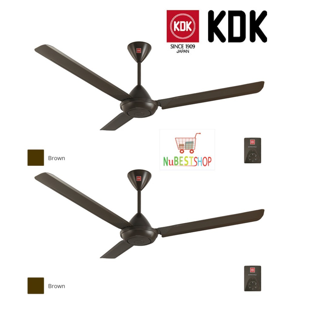 Twin Pack Kdk K15vo Pbr Regulator Ceiling Fan 60 Brown