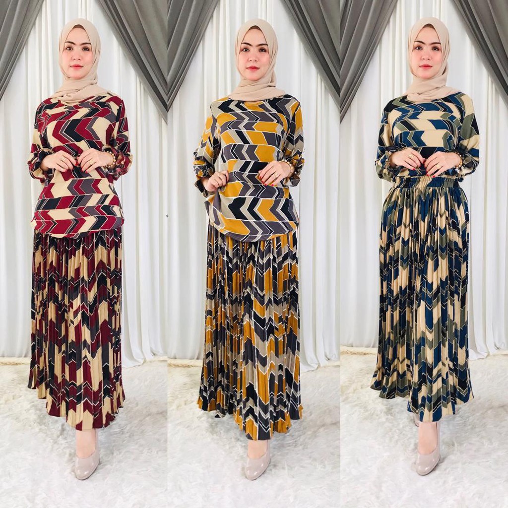 Set Blouse Dan Skirt Palas Viral Shopee Malaysia