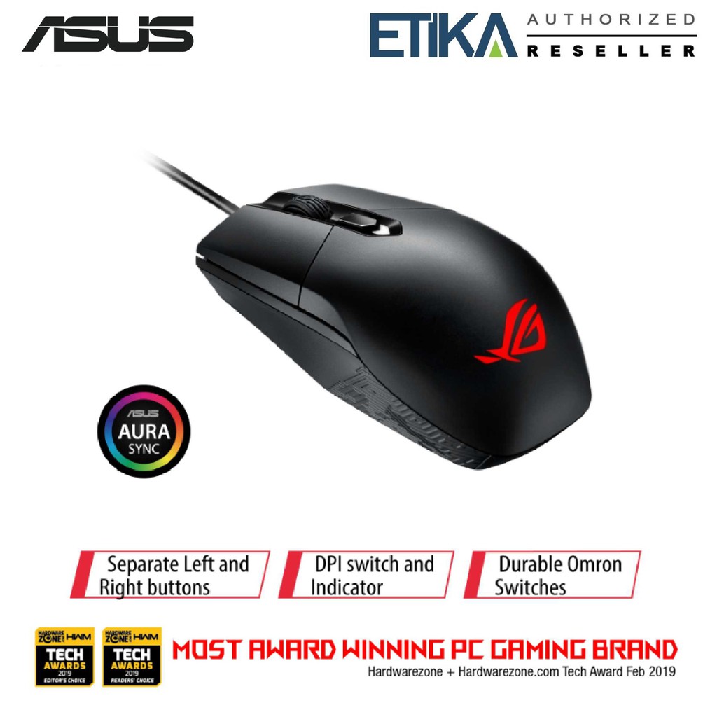 Asus P303 Rog Strix Impact Lightweight Optical Moba 5 000dpi Gaming Mouse With Aura Sync Rgb Lighting Shopee Malaysia