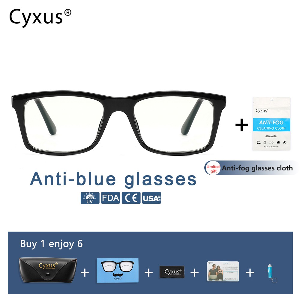 Cyxus Designer Trendy Blue Light Blocking Anti UV Glasses Retangle High