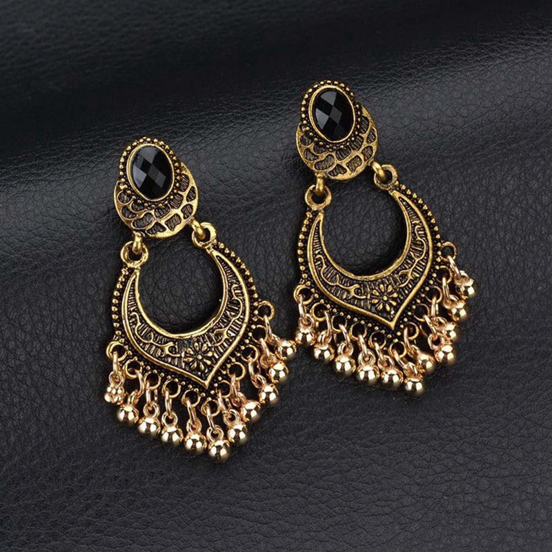 Indian Bollywood Jewelry Gold Plated Wedding Wear Traditional Polki Earrings