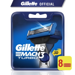 Image of Gillette Mach 3 Turbo 3D Blades Refill 8 pcs Shaver Razor Blades Pisau Cukur