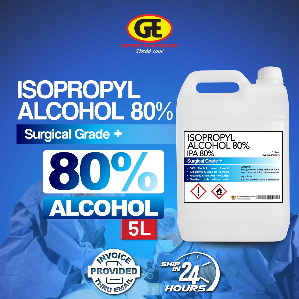 Hand Sanitizer Isopropyl Alchohol (IPA) 75/8099 5000ml / Rubbing