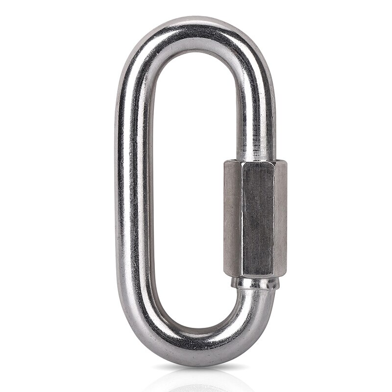 Stainless steel chain quick connection lock buckle carabiner heavy chain lifting hook trailer connector m3.5-m12