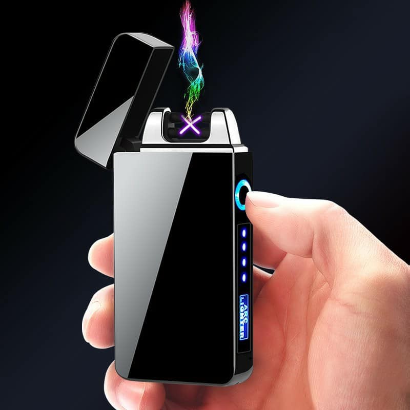 Stormproof Electric Dual Arc Lighter USB Rechargeable Cigar Candle ...