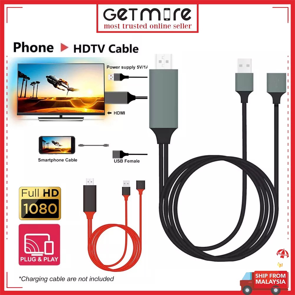 3IN1 USB Universal Mirascreen HDMI Same Screen Adapter Cable Phone